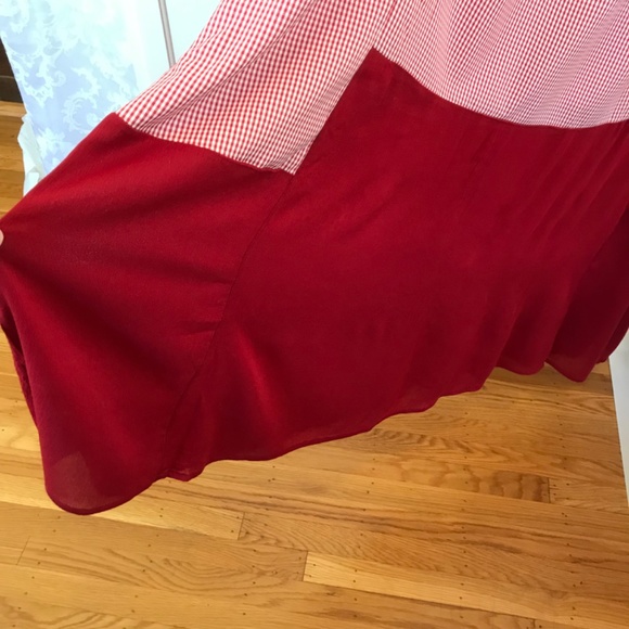 IZURIA Polka Dot Gingham Check Maxi Dress Red and White Women’s Plus Size 1X - Picture 9 of 16